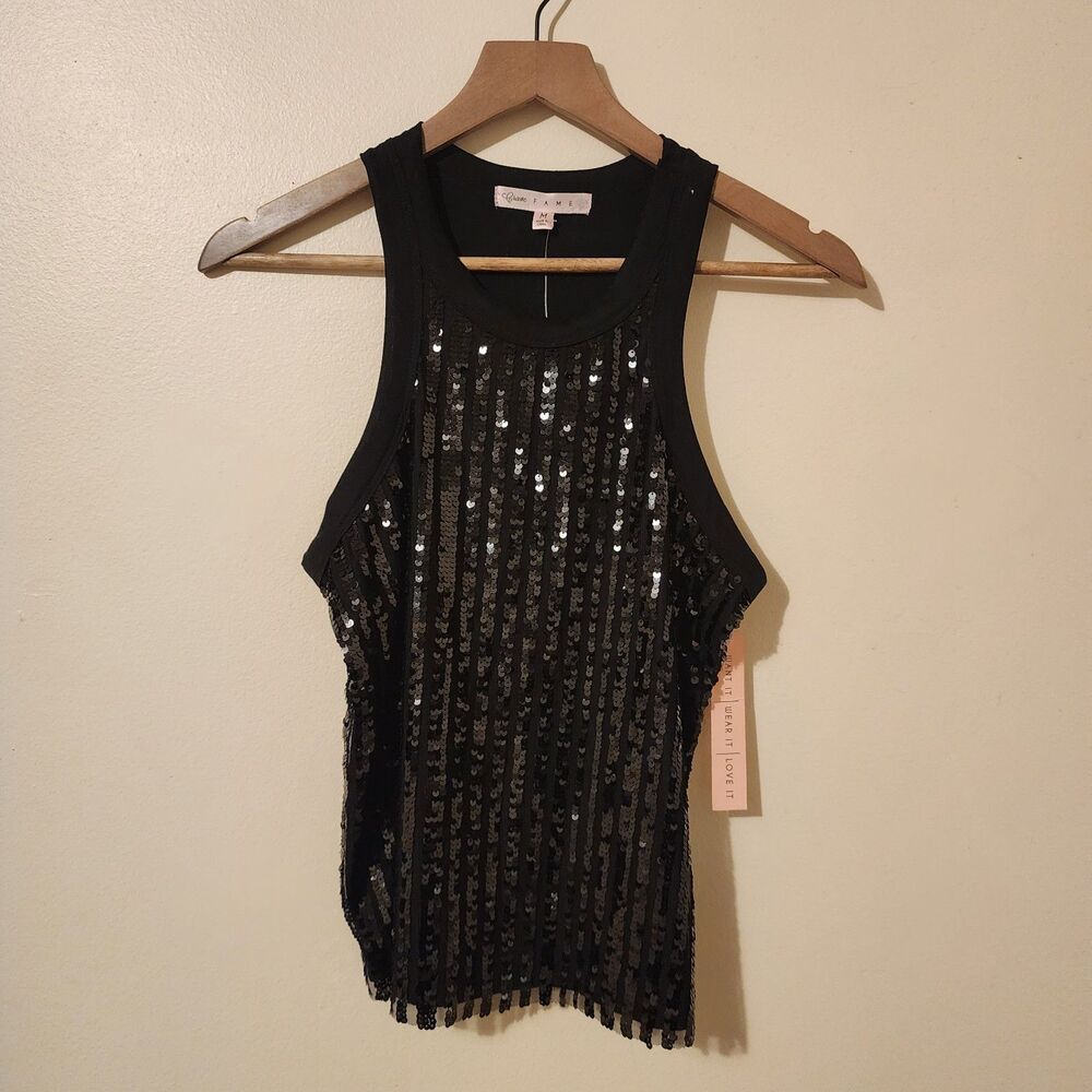 NWT Black Sequin Tank Top